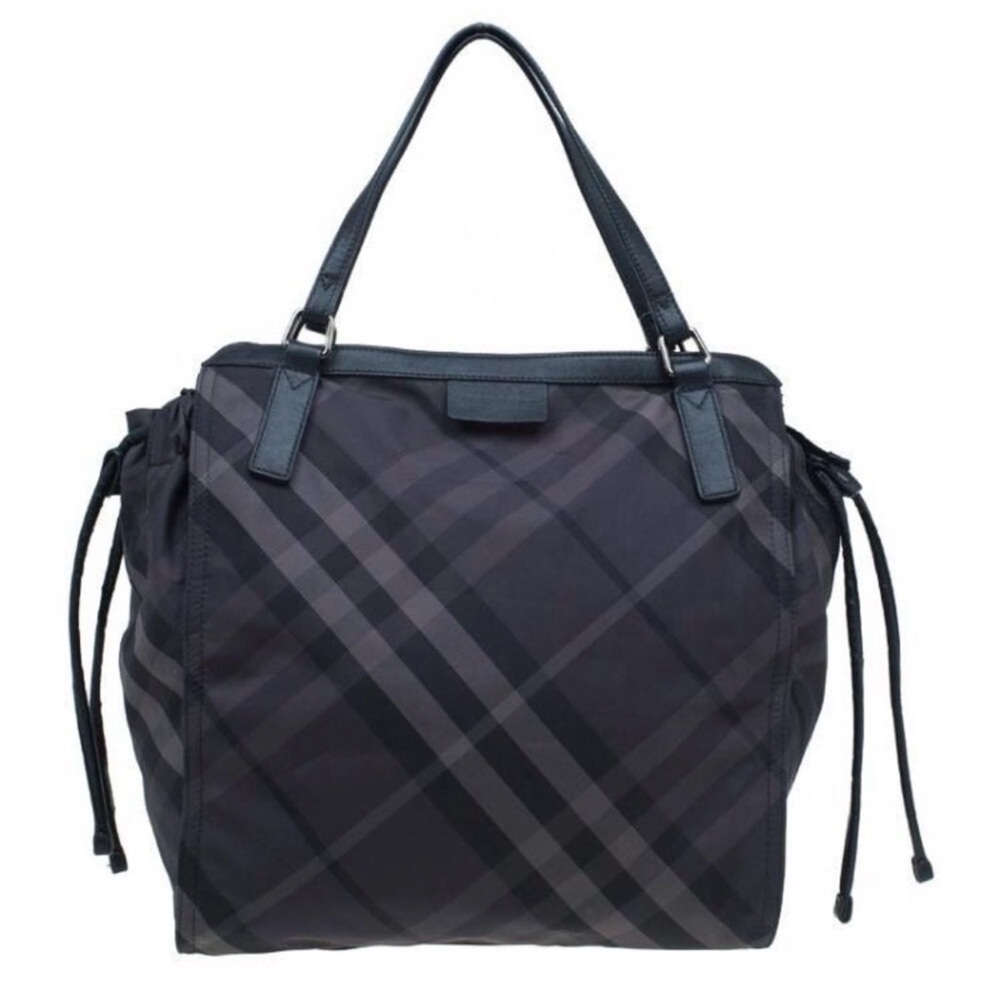 NWT Burberry Packable Nylon Check SM Buckleigh Tote Black